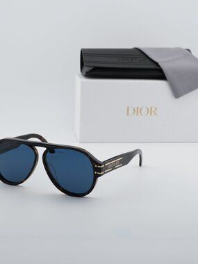 Dior DIORSIGNATURE A1U 20B0 Aviator Sunglasses - Dark Havana\Blue
